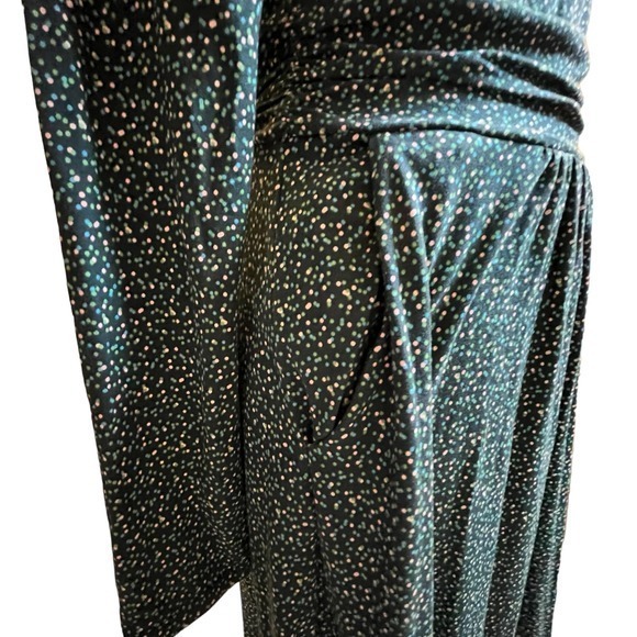 Boden Dress Womens Black Multicolor Polka Dots Fit Flare Jersey Size US 2 P - Picture 8 of 12